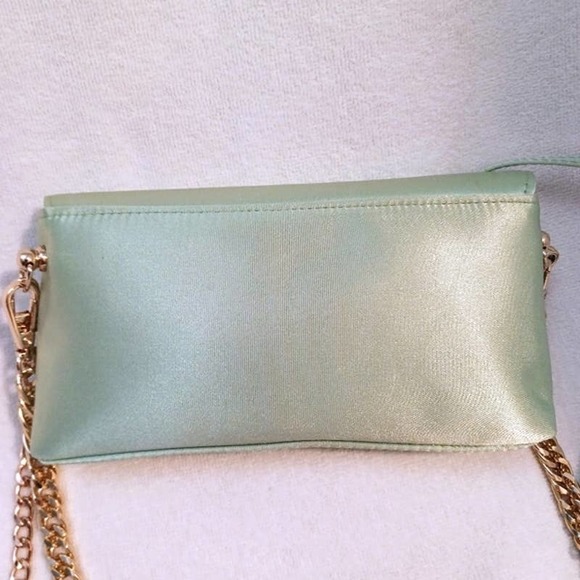 BVGARI with BOX CROSSBODY Authentic Satin Clutch Handbag w added 2 Gold … - Picture 9 of 16